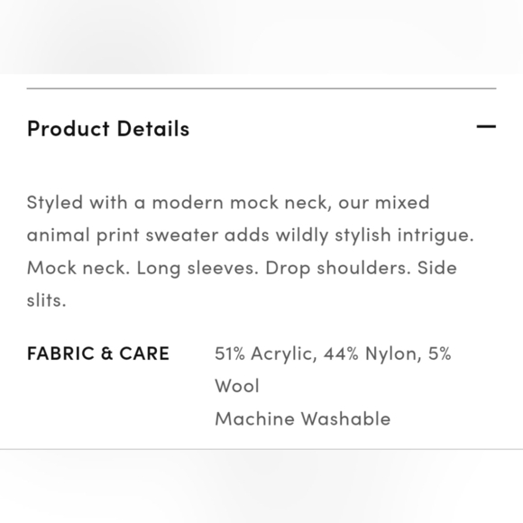 ANN TAYLOR Mixed Animal Print Mock Neck Sweater Women's Size M - Picture 5 of 12